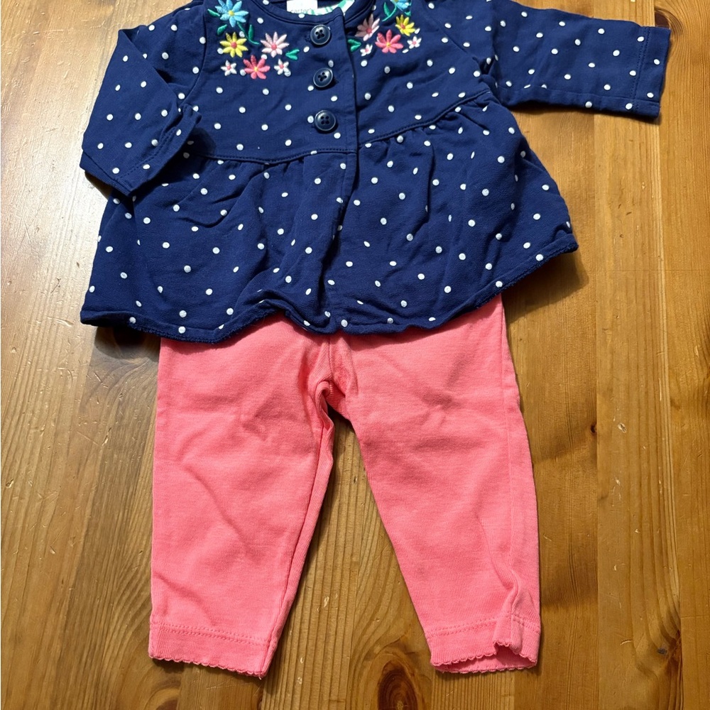 NWOT! Carter's embroidered floral set